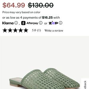 Green Woven Slide Sandals